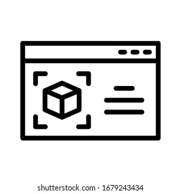 Augmented reality web app outline vector icon isolated on white background. AR and virtual reality line icon for web design, mobile apps, ui design and print. Futuristic technology concept