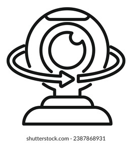 Augmented reality web camera icon outline vector. Game tech rotate. Device app