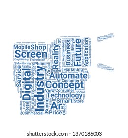 augmented reality word cloud. tag cloud about augmented reality