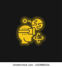 Augmented Reality yellow glowing neon icon