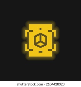 Icono de neón amarillo brillante de Realidad Aumentada