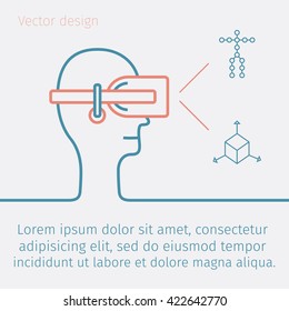 Augmented reality.Virtual reality line icon. Motion tracking. Motion capture. Match moving. Video tracking. 3d.