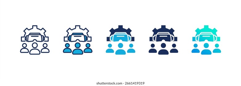 Ícone da Equipe aumentada define coleção de vários estilos