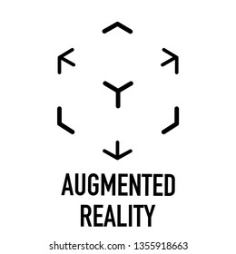 augmented virtual reality logo black and white vector