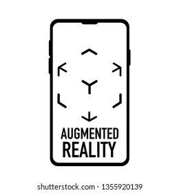 augmented virtual reality logo black and white vector