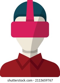 Augmented and Virtual reality Vector Icon Design, Internet of things symbol, Universal Object Interaction Sign, IoT and automation stock illustration, Person is wearing Intelligent VR Box Concept