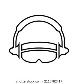 Augmented, virtual reality, vr outline icon. Line art vector.