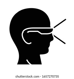 Augmented vision black icon, concept illustration, vector flat symbol, glyph sign.