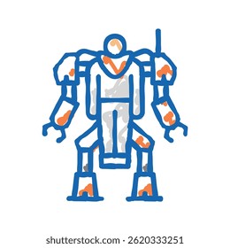 augmenting robot doodle icon sketch vector. augmenting robot sign. isolated symbol illustration