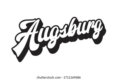 Augsburg German city logo vector. Modern typography. Hand made lettering to support local tourism. Suitable for apparel, sticker, souvenir, advertising. 
