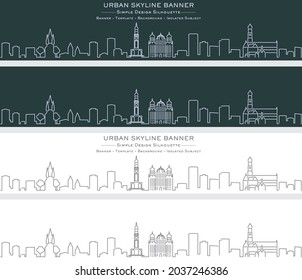 Augsburg Single Line Skyline Profile Banner