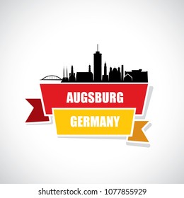 Augsburg skyline - Germany - vector illustration