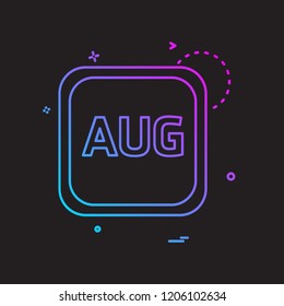 Auguest Calender icon design vector