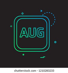Auguest Calender icon design vector