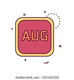 Auguest Calender icon design vector