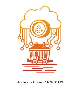 augur with cloud and mining truck