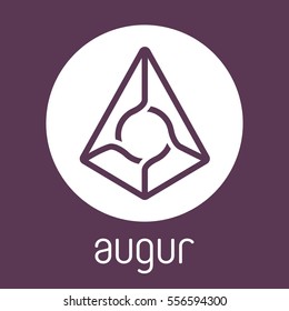 Augur REP open-source crypto currency coin on blockchain technology. Augur vector icon, sign for print and web. 