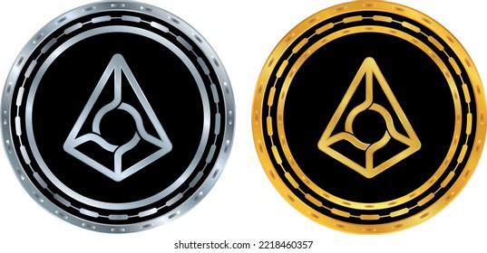 augur-rep coin vector illustrations. 3d illustration