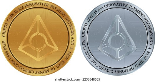 augur-rep coin vector illustrations. 3d illustration