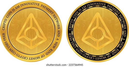 augur-rep coin vector illustrations. 3d illustration