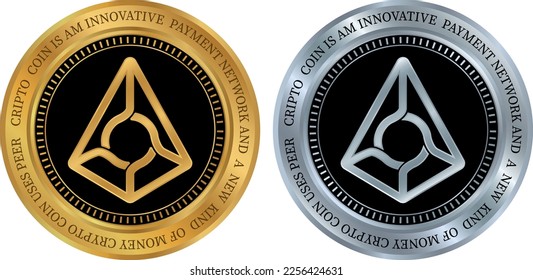 augur-rep coin vector illustrations. 3d illustration