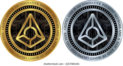 augur-rep coin vector illustrations. 3d illustration