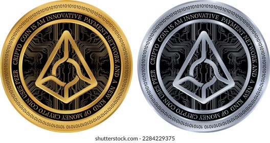 augur-rep coin vector illustrations. 3d illustration