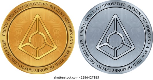 augur-rep coin vector illustrations. 3d illustration