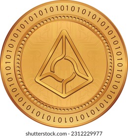 augur-rep coin vector illustrations. 3d illustration