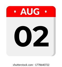 August 04 flat calendar icon 