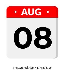 August 08 - calendar icon