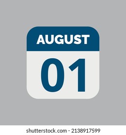 Icono de fecha del calendario 1 de agosto
