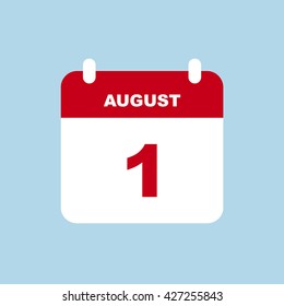AUGUST 1 calendar Icon.
