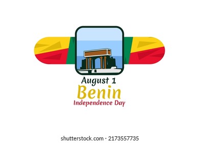 August 1, Independence day of Benin vector illustration. Suitable for greeting card, poster and banner.