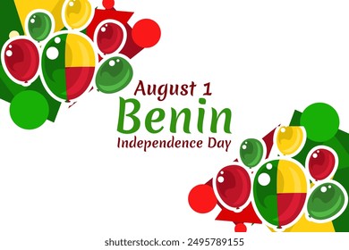 August 1, Independence day of Benin vector illustration. Suitable for greeting card, poster and banner.