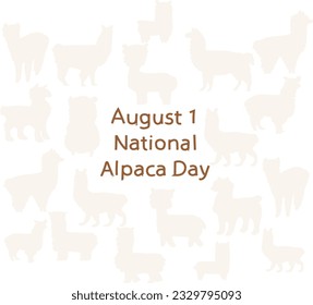 August 1 is National Alpaca Day Vector illustration.
