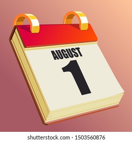 August 1 on Red Calendar