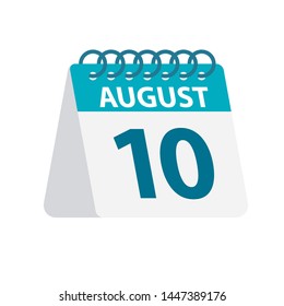 August 10 - Calendar Icon - Vector Illustration