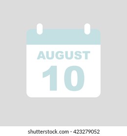 AUGUST 10,calendar icon.