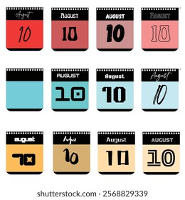 August 10th Calendar Designs: Twelve Variations