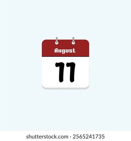 August 11: Calendar Date Illustration