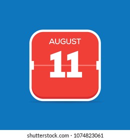August 11 Calendar Flat Icon