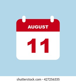 AUGUST 11 calendar Icon.