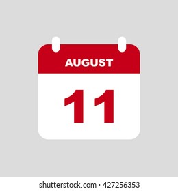 AUGUST 11 calendar Icon.