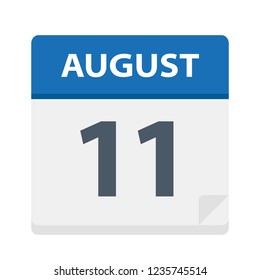 August 11 - Calendar Icon - Vector Illustration