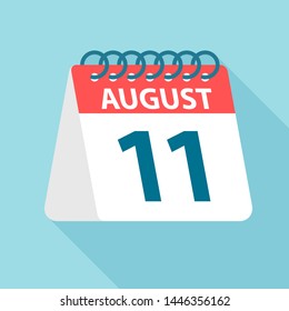 August 11 - Calendar Icon - Vector Illustration