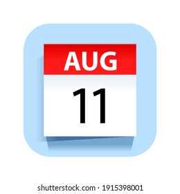 August 11. Calendar Icon. Vector Illustration.