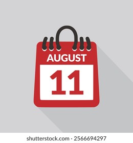 August 11 Calendar icon vector illustration.