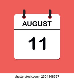 August 11. Daily Calendar icon for design. Simple design for business brochure, flyer, print media, advertisement. Easily editable.