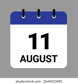 AUGUST 11 - Daily Calendar Icon - White Background - Powered by Shutterstock - Get 15% off with code: PIKWIZARD15
